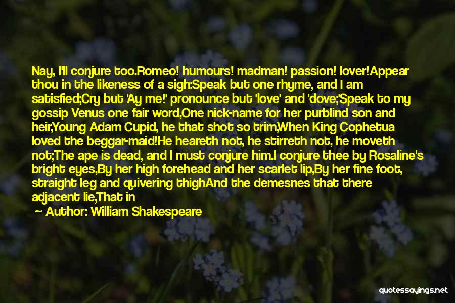 William Shakespeare Quotes: Nay, I'll Conjure Too.romeo! Humours! Madman! Passion! Lover!appear Thou In The Likeness Of A Sigh:speak But One Rhyme, And I