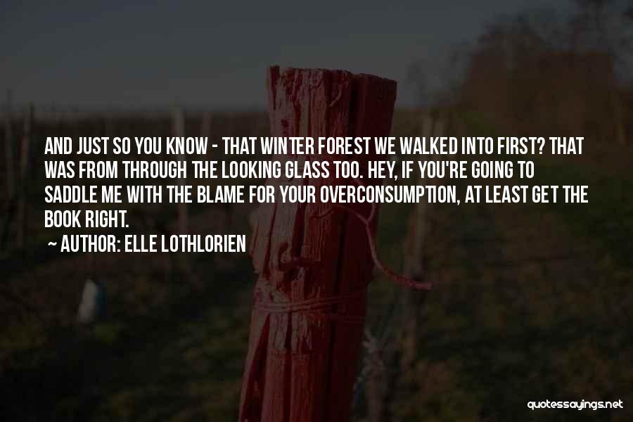 Elle Lothlorien Quotes: And Just So You Know - That Winter Forest We Walked Into First? That Was From Through The Looking Glass