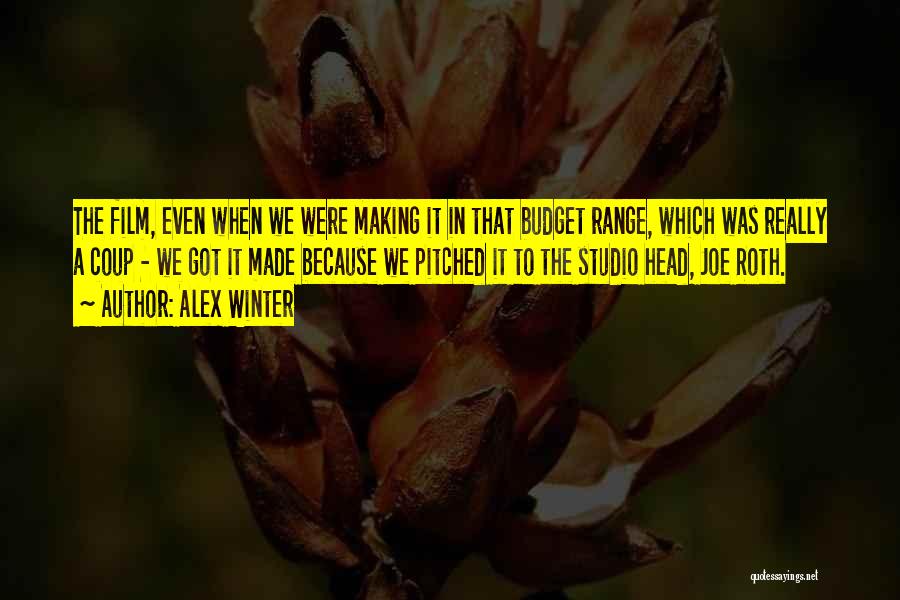 Alex Winter Quotes: The Film, Even When We Were Making It In That Budget Range, Which Was Really A Coup - We Got