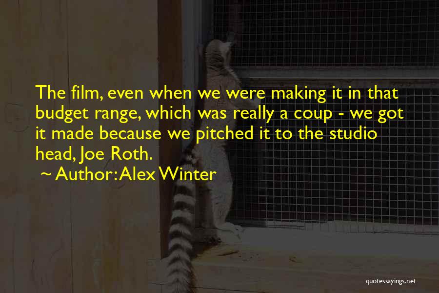 Alex Winter Quotes: The Film, Even When We Were Making It In That Budget Range, Which Was Really A Coup - We Got