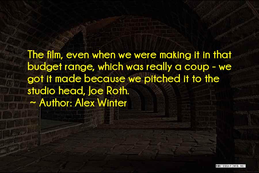 Alex Winter Quotes: The Film, Even When We Were Making It In That Budget Range, Which Was Really A Coup - We Got
