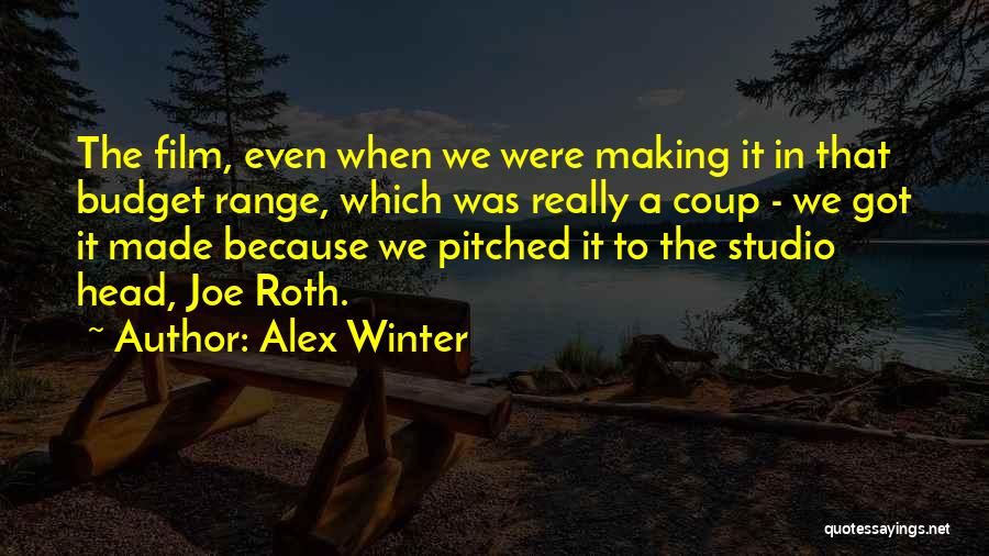 Alex Winter Quotes: The Film, Even When We Were Making It In That Budget Range, Which Was Really A Coup - We Got