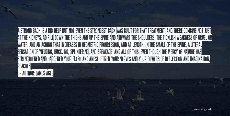 James Agee Quotes: A Strong Back Is A Big Help But Not Even The Strongest Back Was Built For That Treatment, And There