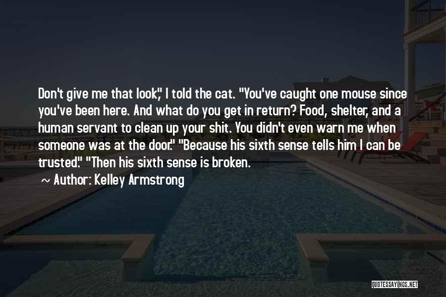 Kelley Armstrong Quotes: Don't Give Me That Look, I Told The Cat. You've Caught One Mouse Since You've Been Here. And What Do