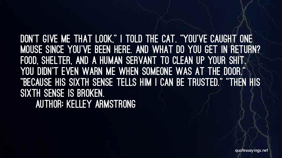 Kelley Armstrong Quotes: Don't Give Me That Look, I Told The Cat. You've Caught One Mouse Since You've Been Here. And What Do