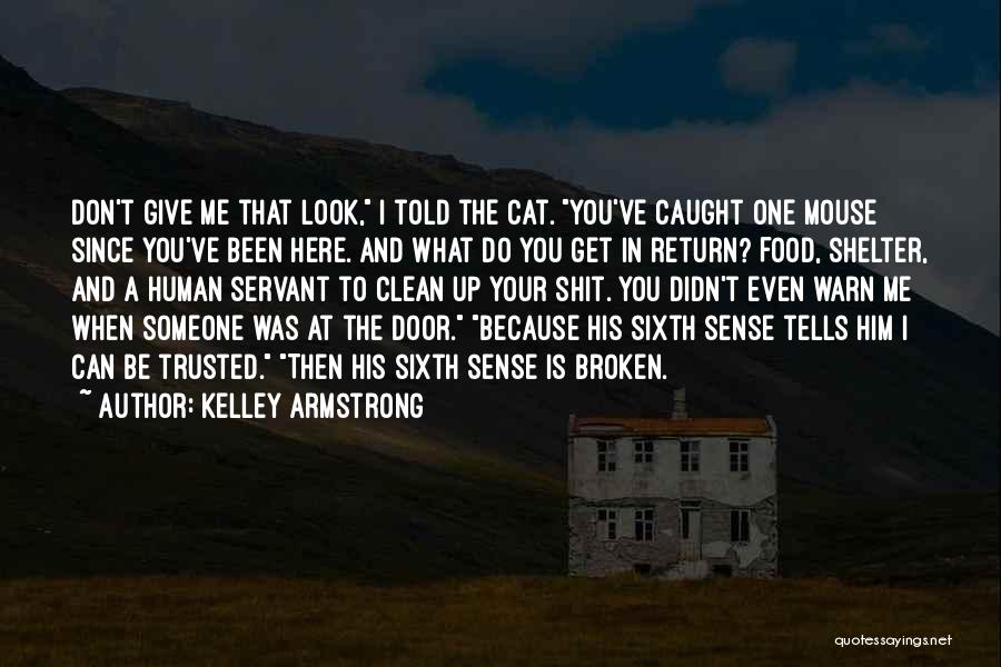 Kelley Armstrong Quotes: Don't Give Me That Look, I Told The Cat. You've Caught One Mouse Since You've Been Here. And What Do