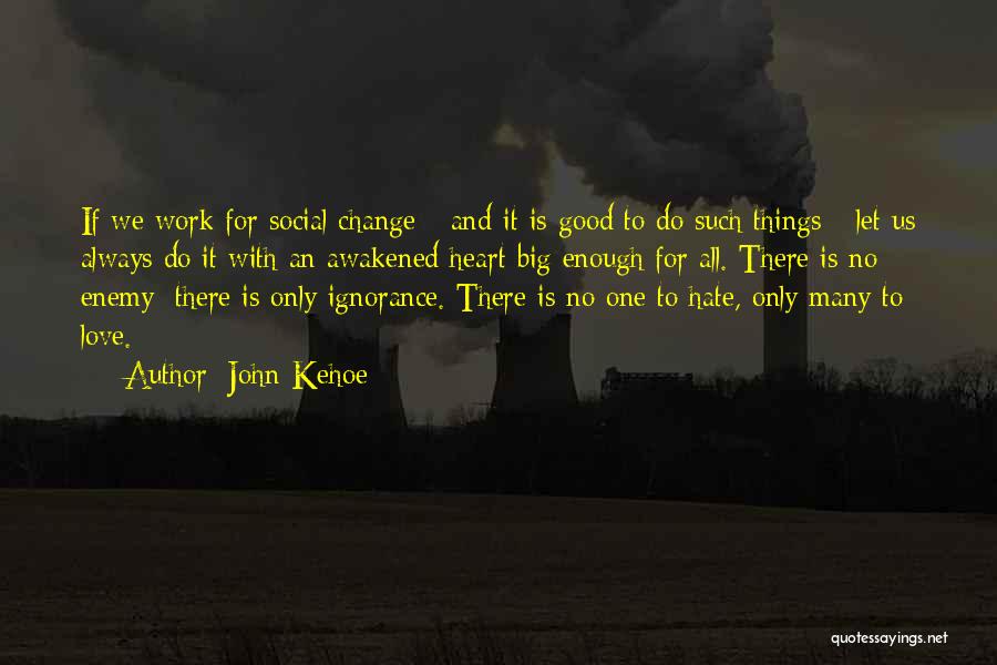 John Kehoe Quotes: If We Work For Social Change - And It Is Good To Do Such Things - Let Us Always Do