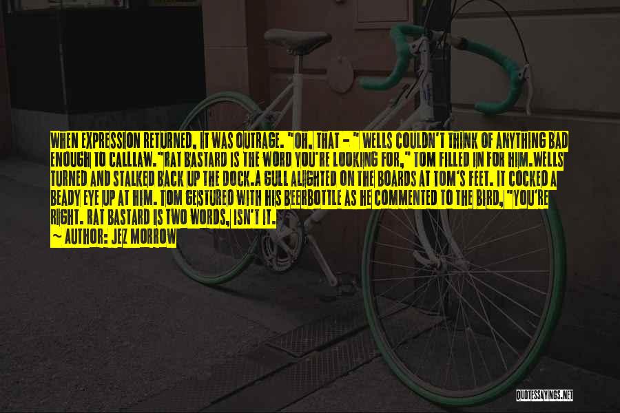 Jez Morrow Quotes: When Expression Returned, It Was Outrage. Oh, That - Wells Couldn't Think Of Anything Bad Enough To Calllaw.rat Bastard Is