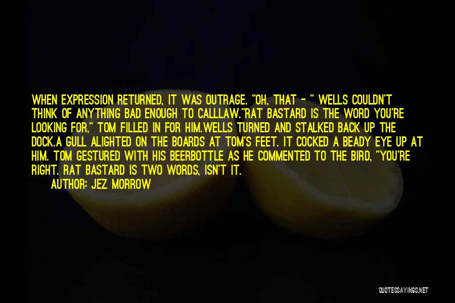 Jez Morrow Quotes: When Expression Returned, It Was Outrage. Oh, That - Wells Couldn't Think Of Anything Bad Enough To Calllaw.rat Bastard Is