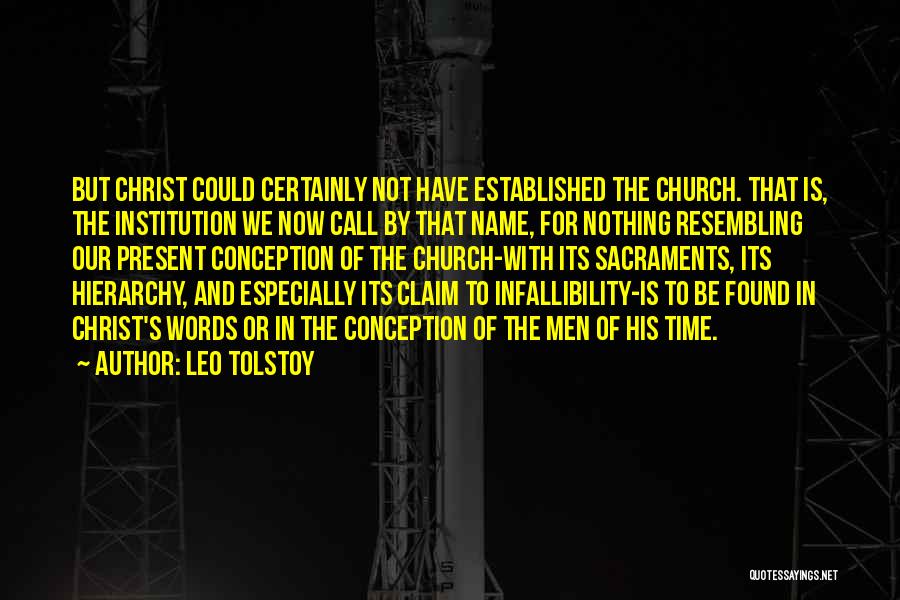 Leo Tolstoy Quotes: But Christ Could Certainly Not Have Established The Church. That Is, The Institution We Now Call By That Name, For