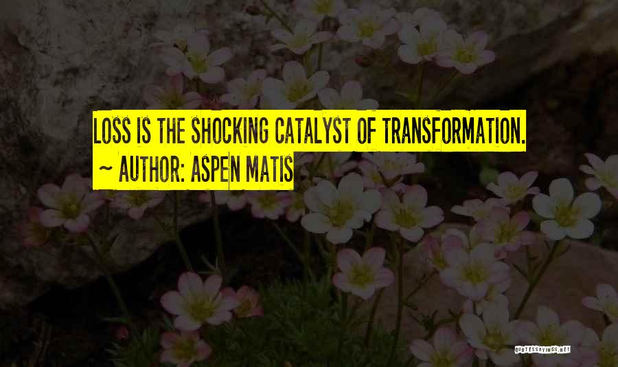 Aspen Matis Quotes: Loss Is The Shocking Catalyst Of Transformation.