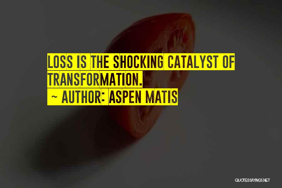 Aspen Matis Quotes: Loss Is The Shocking Catalyst Of Transformation.