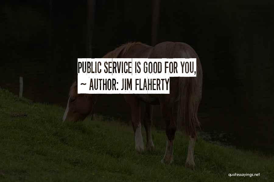 Jim Flaherty Quotes: Public Service Is Good For You,