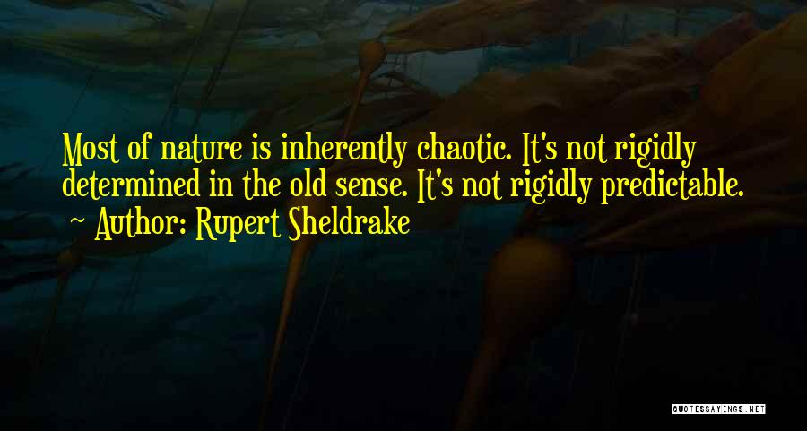 Rupert Sheldrake Quotes: Most Of Nature Is Inherently Chaotic. It's Not Rigidly Determined In The Old Sense. It's Not Rigidly Predictable.