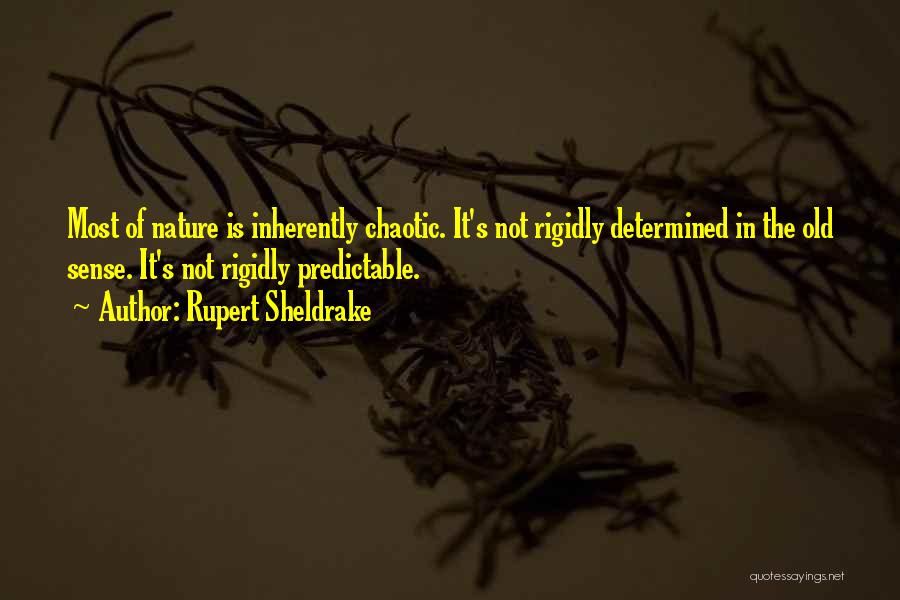 Rupert Sheldrake Quotes: Most Of Nature Is Inherently Chaotic. It's Not Rigidly Determined In The Old Sense. It's Not Rigidly Predictable.