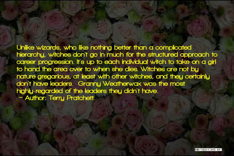 Terry Pratchett Quotes: Unlike Wizards, Who Like Nothing Better Than A Complicated Hierarchy, Witches Don't Go In Much For The Structured Approach To