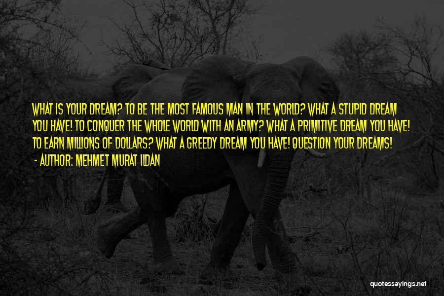 Mehmet Murat Ildan Quotes: What Is Your Dream? To Be The Most Famous Man In The World? What A Stupid Dream You Have! To