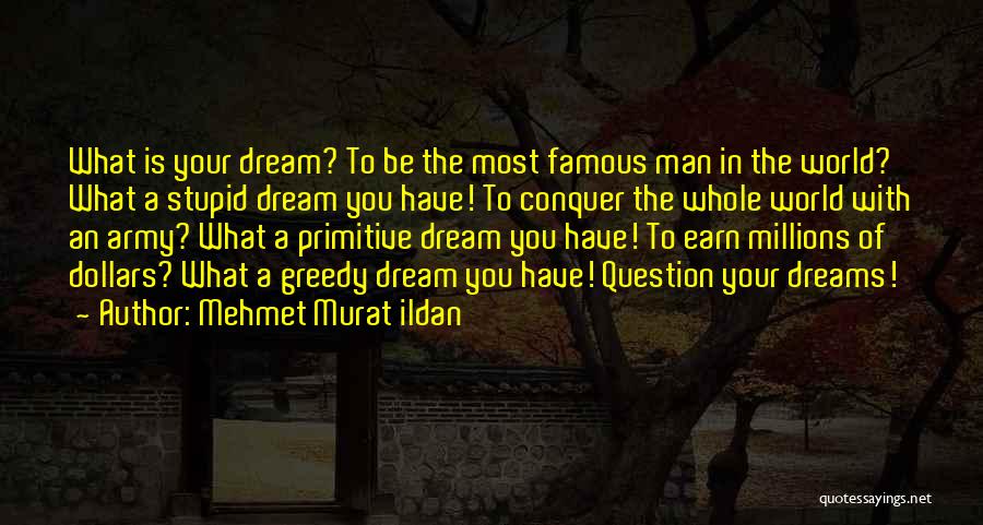 Mehmet Murat Ildan Quotes: What Is Your Dream? To Be The Most Famous Man In The World? What A Stupid Dream You Have! To