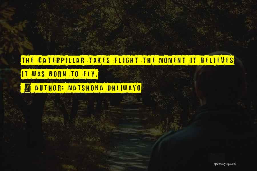 Matshona Dhliwayo Quotes: The Caterpillar Takes Flight The Moment It Believes It Was Born To Fly.