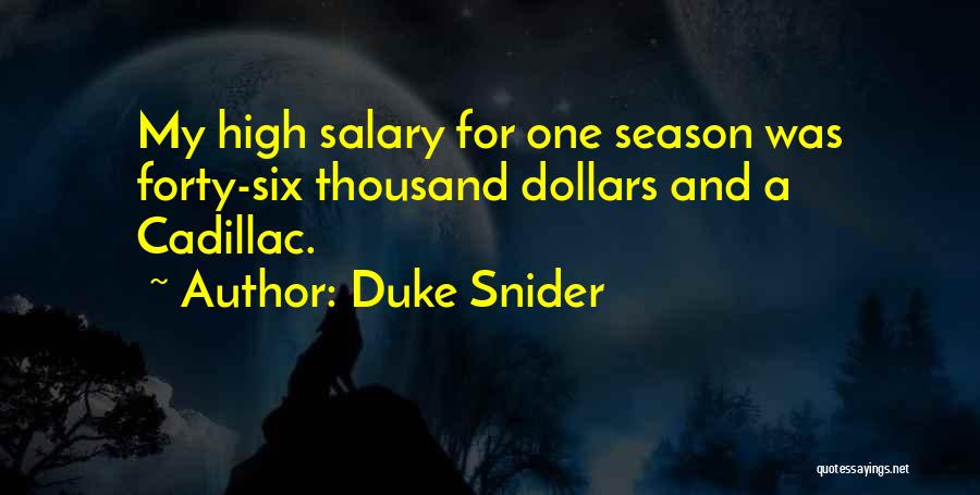 Duke Snider Quotes: My High Salary For One Season Was Forty-six Thousand Dollars And A Cadillac.