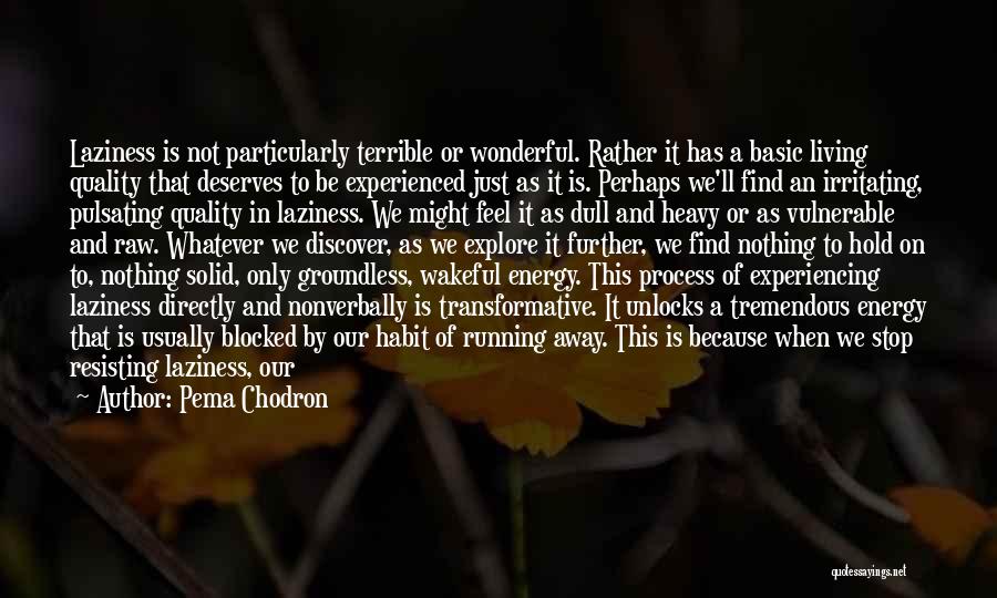 Pema Chodron Quotes: Laziness Is Not Particularly Terrible Or Wonderful. Rather It Has A Basic Living Quality That Deserves To Be Experienced Just