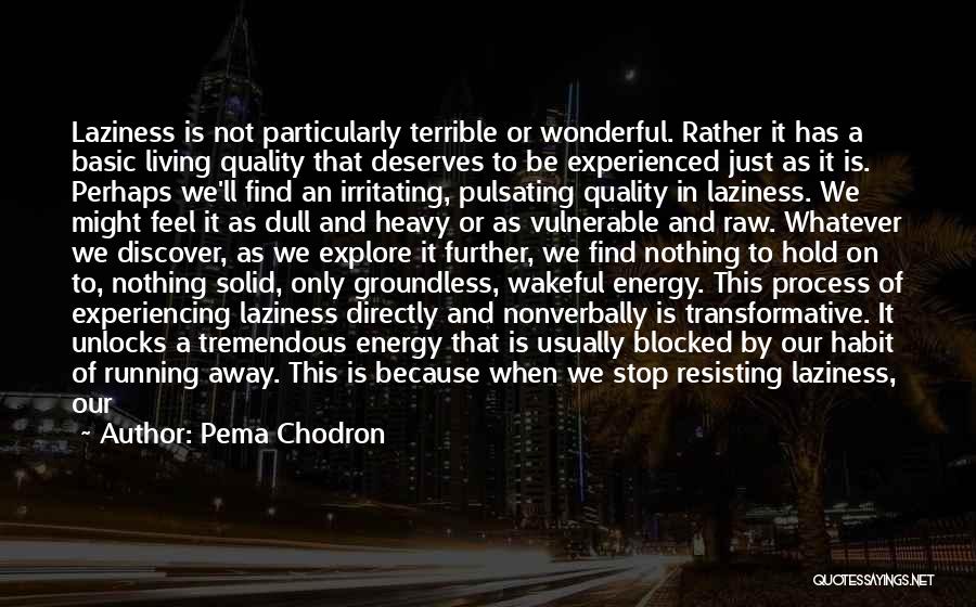 Pema Chodron Quotes: Laziness Is Not Particularly Terrible Or Wonderful. Rather It Has A Basic Living Quality That Deserves To Be Experienced Just