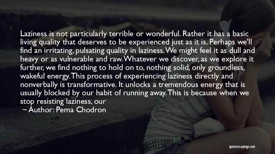 Pema Chodron Quotes: Laziness Is Not Particularly Terrible Or Wonderful. Rather It Has A Basic Living Quality That Deserves To Be Experienced Just