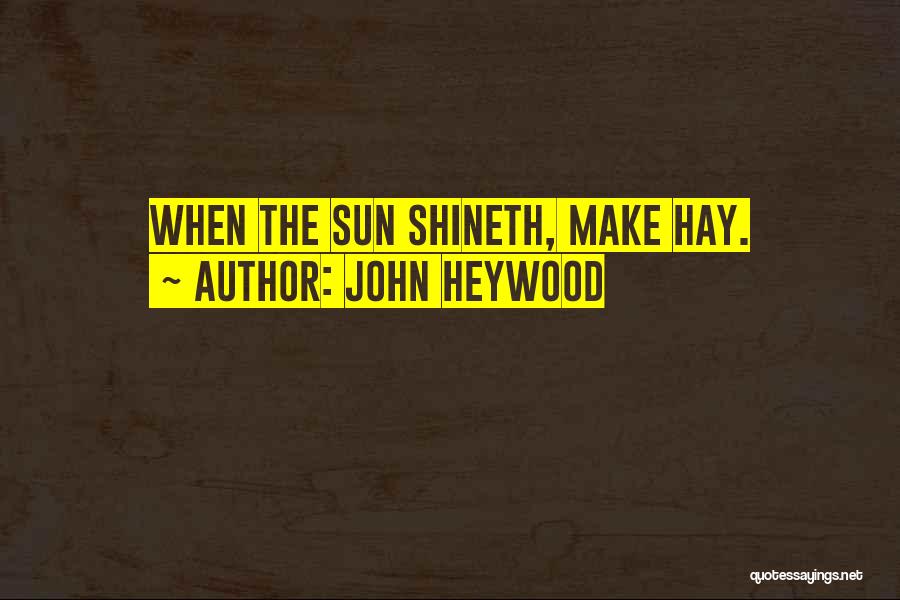 John Heywood Quotes: When The Sun Shineth, Make Hay.
