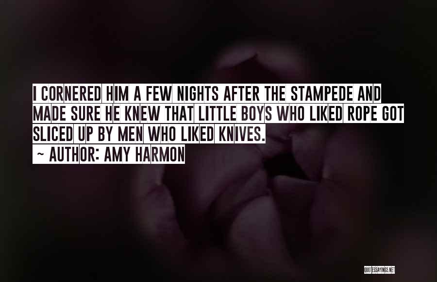 Amy Harmon Quotes: I Cornered Him A Few Nights After The Stampede And Made Sure He Knew That Little Boys Who Liked Rope