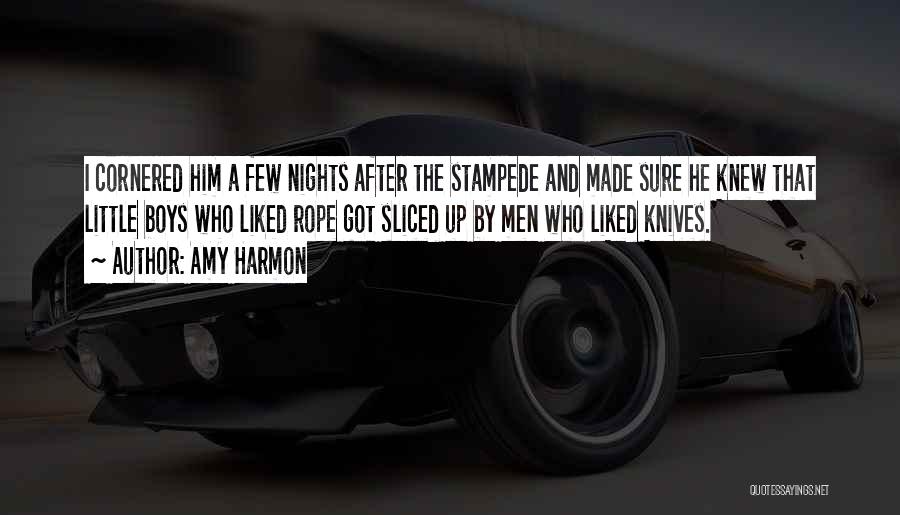 Amy Harmon Quotes: I Cornered Him A Few Nights After The Stampede And Made Sure He Knew That Little Boys Who Liked Rope