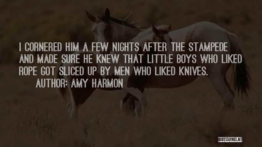 Amy Harmon Quotes: I Cornered Him A Few Nights After The Stampede And Made Sure He Knew That Little Boys Who Liked Rope