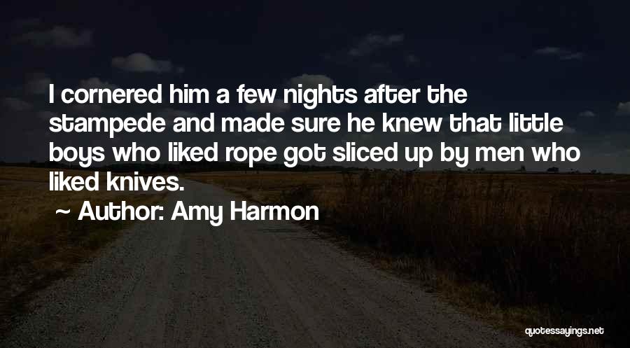 Amy Harmon Quotes: I Cornered Him A Few Nights After The Stampede And Made Sure He Knew That Little Boys Who Liked Rope