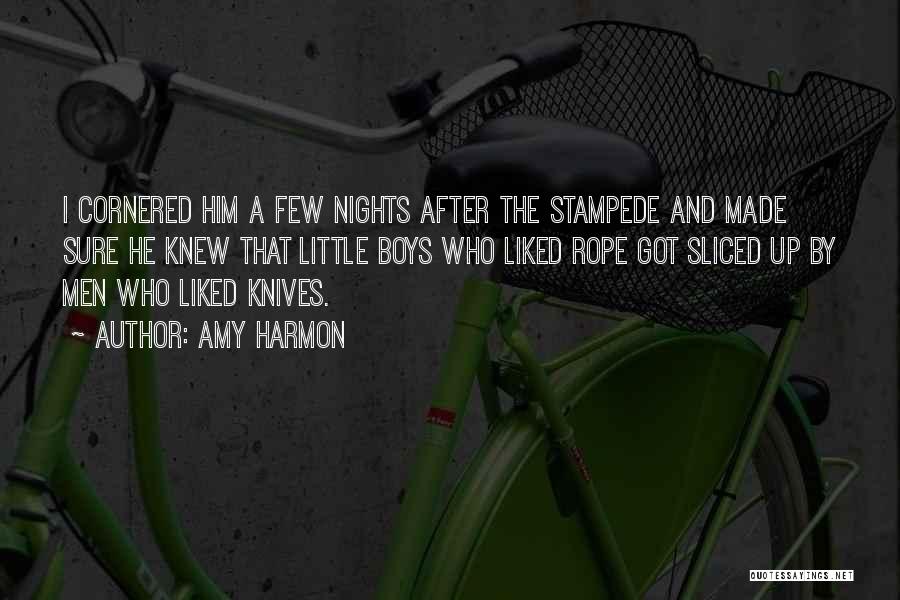 Amy Harmon Quotes: I Cornered Him A Few Nights After The Stampede And Made Sure He Knew That Little Boys Who Liked Rope