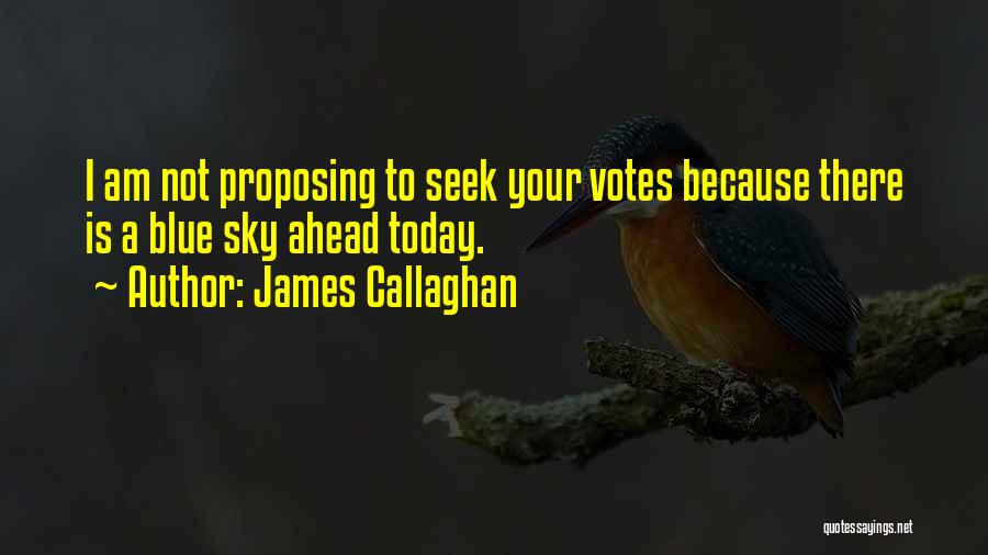 James Callaghan Quotes: I Am Not Proposing To Seek Your Votes Because There Is A Blue Sky Ahead Today.