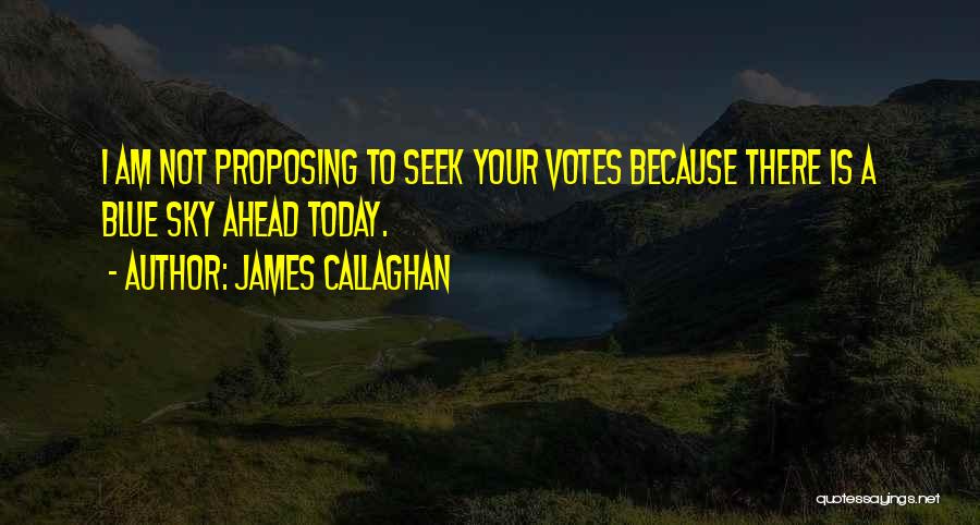 James Callaghan Quotes: I Am Not Proposing To Seek Your Votes Because There Is A Blue Sky Ahead Today.