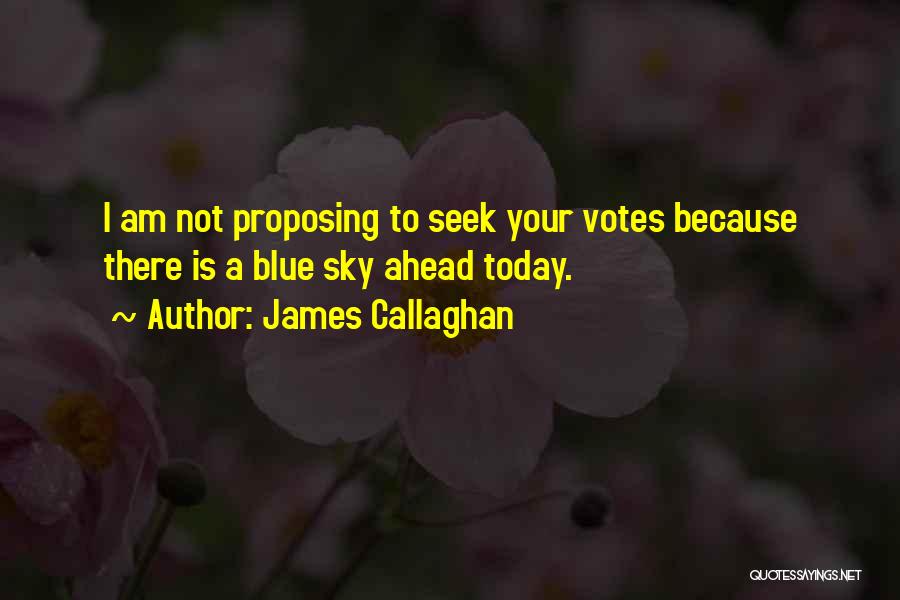James Callaghan Quotes: I Am Not Proposing To Seek Your Votes Because There Is A Blue Sky Ahead Today.
