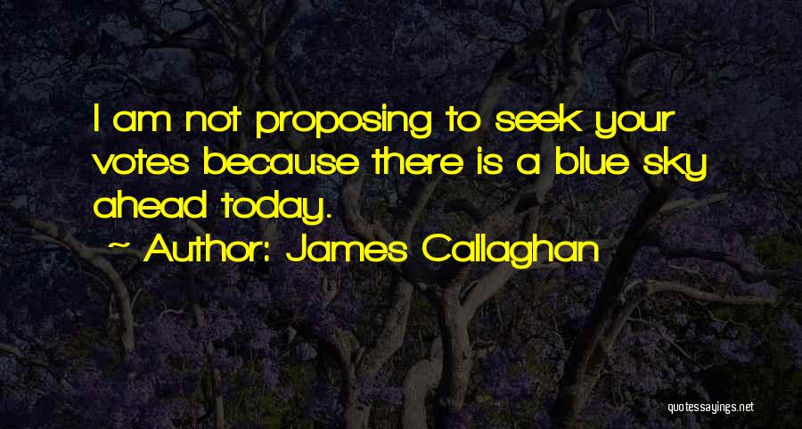 James Callaghan Quotes: I Am Not Proposing To Seek Your Votes Because There Is A Blue Sky Ahead Today.