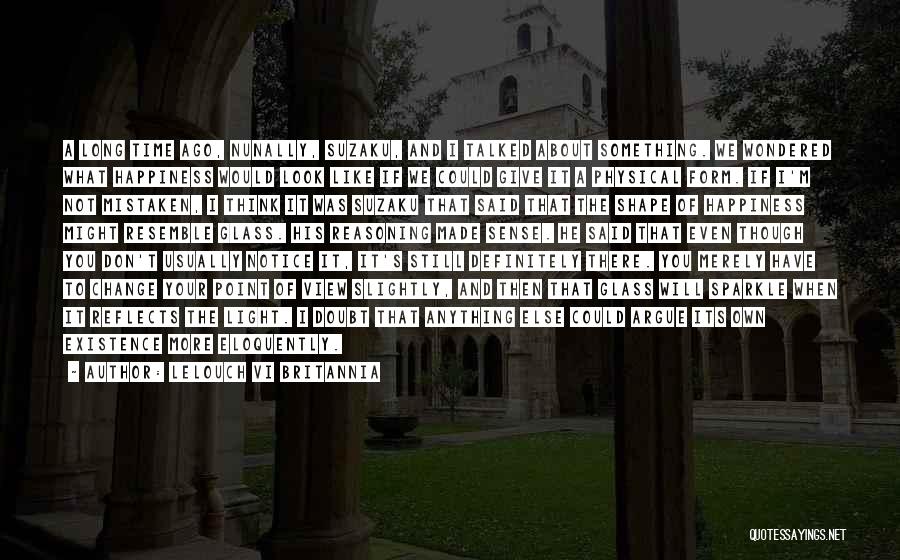 Lelouch Vi Britannia Quotes: A Long Time Ago, Nunally, Suzaku, And I Talked About Something. We Wondered What Happiness Would Look Like If We