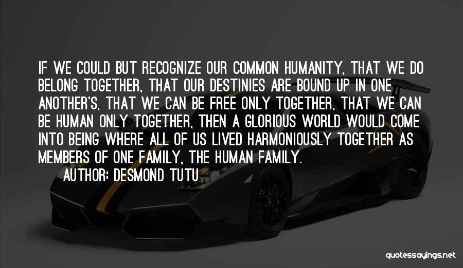 Desmond Tutu Quotes: If We Could But Recognize Our Common Humanity, That We Do Belong Together, That Our Destinies Are Bound Up In