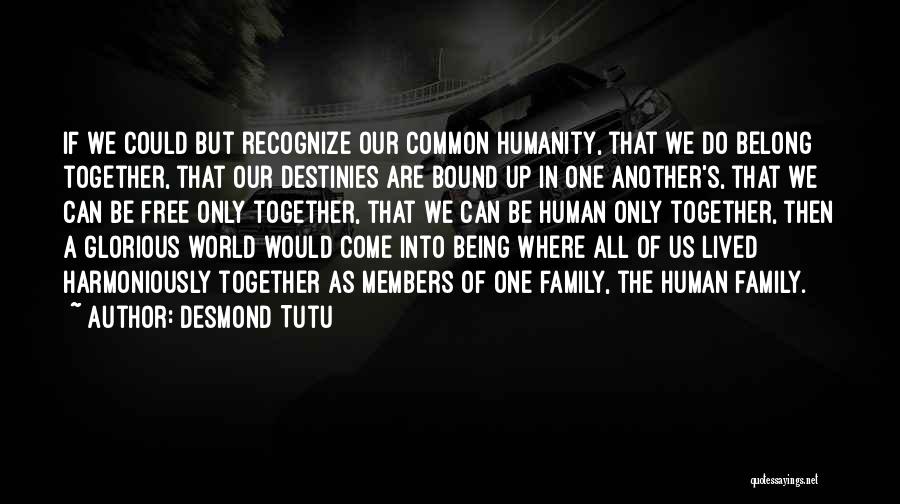 Desmond Tutu Quotes: If We Could But Recognize Our Common Humanity, That We Do Belong Together, That Our Destinies Are Bound Up In