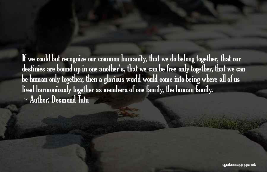 Desmond Tutu Quotes: If We Could But Recognize Our Common Humanity, That We Do Belong Together, That Our Destinies Are Bound Up In