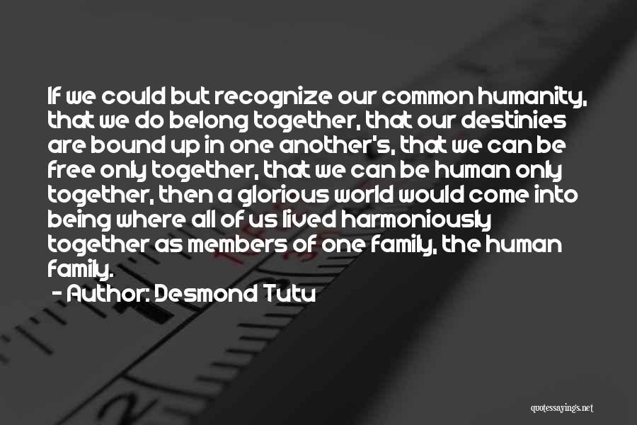 Desmond Tutu Quotes: If We Could But Recognize Our Common Humanity, That We Do Belong Together, That Our Destinies Are Bound Up In