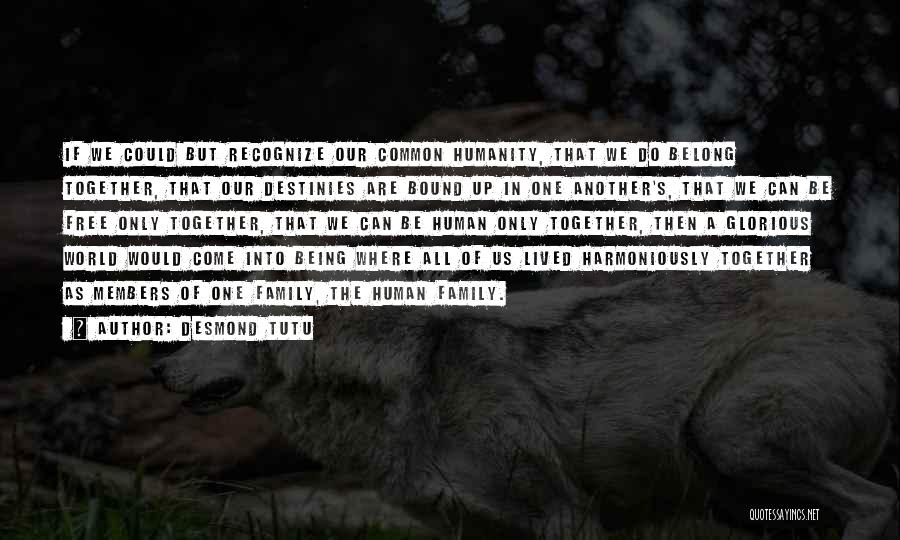 Desmond Tutu Quotes: If We Could But Recognize Our Common Humanity, That We Do Belong Together, That Our Destinies Are Bound Up In