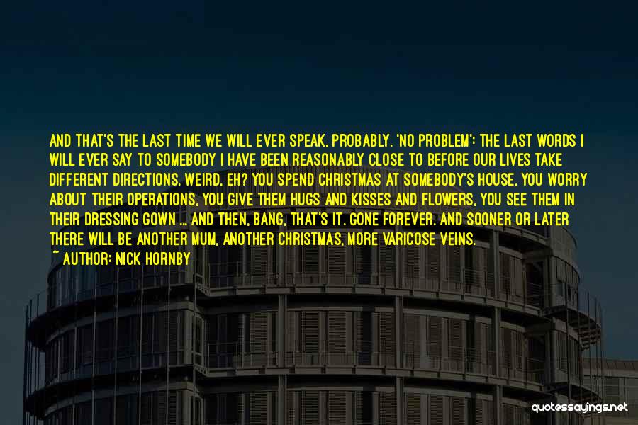 Nick Hornby Quotes: And That's The Last Time We Will Ever Speak, Probably. 'no Problem': The Last Words I Will Ever Say To