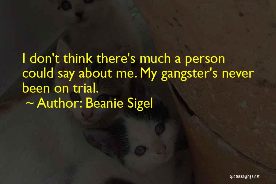 Beanie Sigel Quotes: I Don't Think There's Much A Person Could Say About Me. My Gangster's Never Been On Trial.