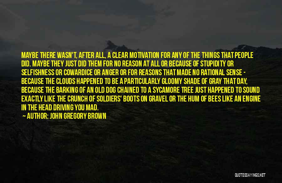 John Gregory Brown Quotes: Maybe There Wasn't, After All, A Clear Motivation For Any Of The Things That People Did. Maybe They Just Did