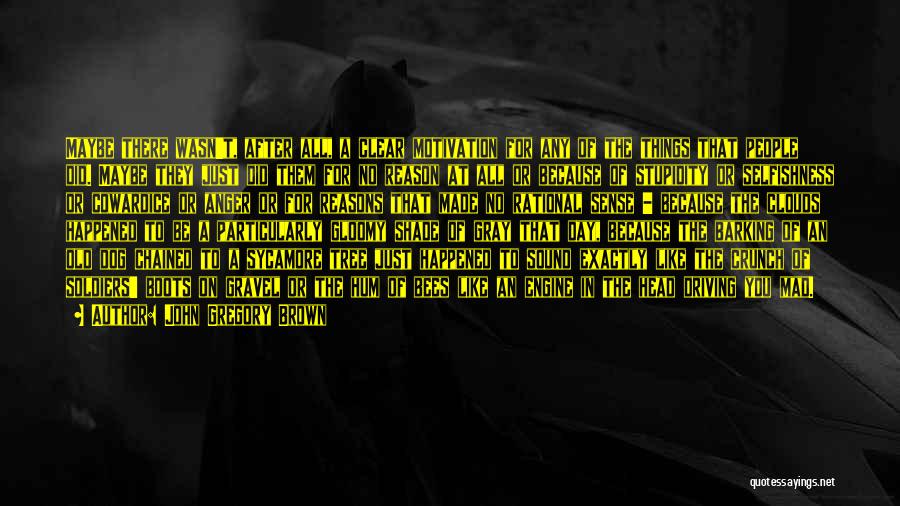 John Gregory Brown Quotes: Maybe There Wasn't, After All, A Clear Motivation For Any Of The Things That People Did. Maybe They Just Did