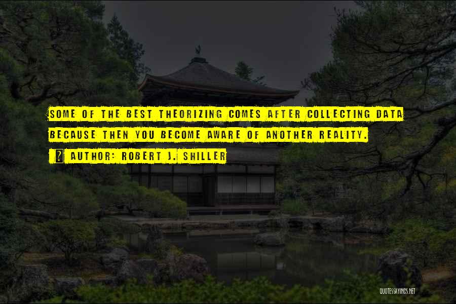 Robert J. Shiller Quotes: Some Of The Best Theorizing Comes After Collecting Data Because Then You Become Aware Of Another Reality.