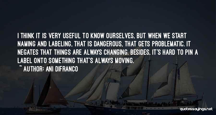 Ani DiFranco Quotes: I Think It Is Very Useful To Know Ourselves, But When We Start Naming And Labeling, That Is Dangerous, That