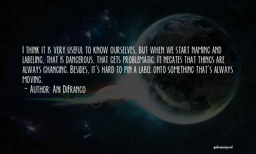 Ani DiFranco Quotes: I Think It Is Very Useful To Know Ourselves, But When We Start Naming And Labeling, That Is Dangerous, That